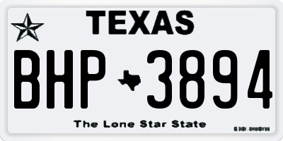 TX license plate BHP3894