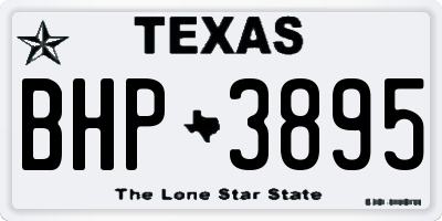 TX license plate BHP3895
