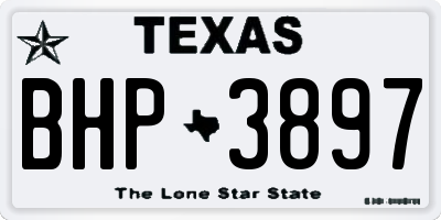 TX license plate BHP3897