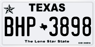 TX license plate BHP3898