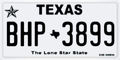 TX license plate BHP3899