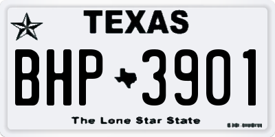 TX license plate BHP3901