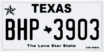 TX license plate BHP3903