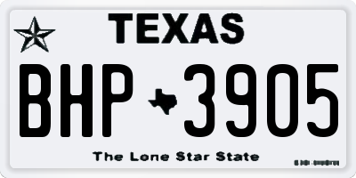 TX license plate BHP3905