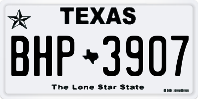 TX license plate BHP3907