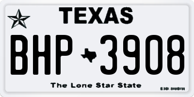 TX license plate BHP3908