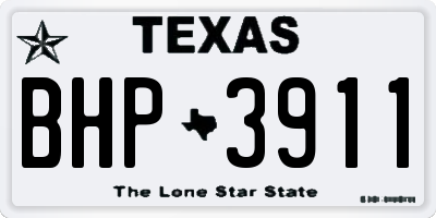 TX license plate BHP3911