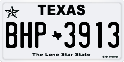 TX license plate BHP3913