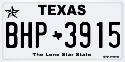 TX license plate BHP3915