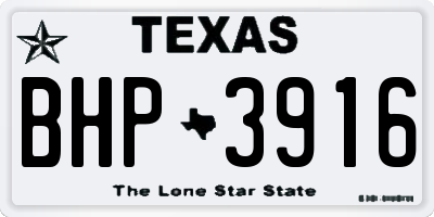TX license plate BHP3916