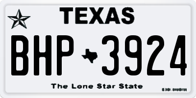 TX license plate BHP3924
