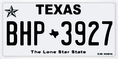 TX license plate BHP3927