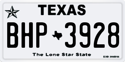 TX license plate BHP3928
