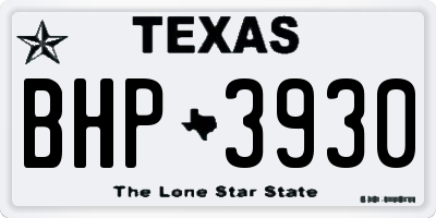 TX license plate BHP3930