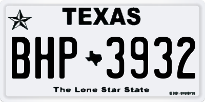 TX license plate BHP3932