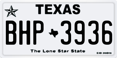 TX license plate BHP3936