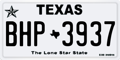 TX license plate BHP3937
