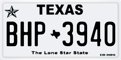 TX license plate BHP3940