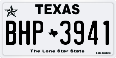 TX license plate BHP3941