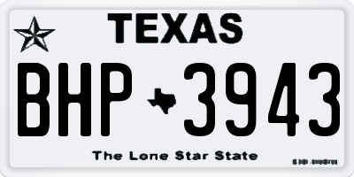 TX license plate BHP3943