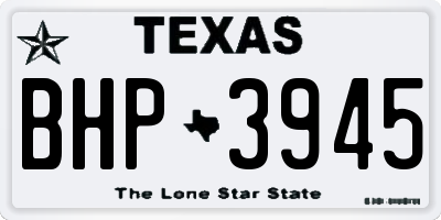 TX license plate BHP3945