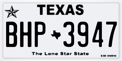 TX license plate BHP3947