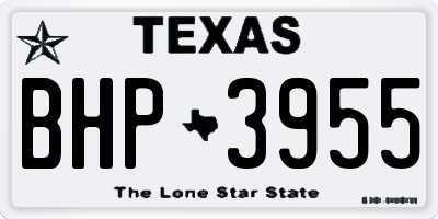 TX license plate BHP3955