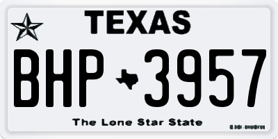 TX license plate BHP3957
