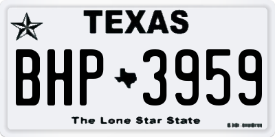 TX license plate BHP3959
