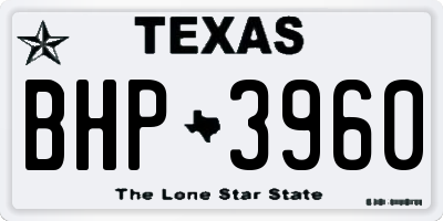 TX license plate BHP3960