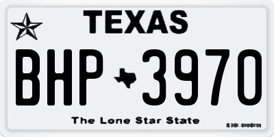 TX license plate BHP3970