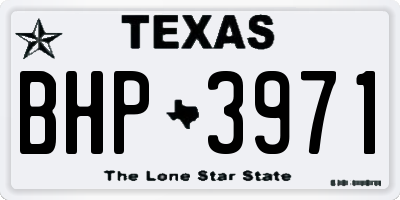 TX license plate BHP3971