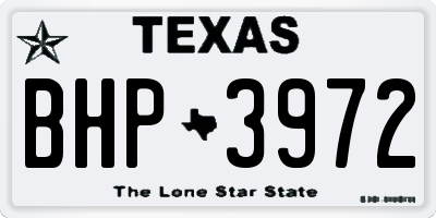 TX license plate BHP3972