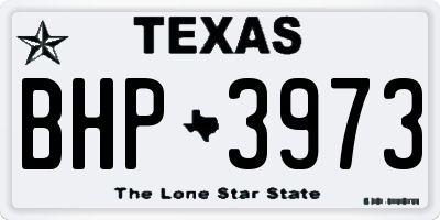 TX license plate BHP3973