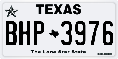 TX license plate BHP3976