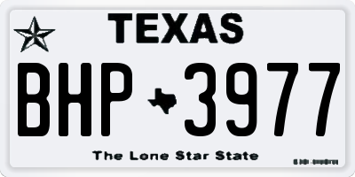 TX license plate BHP3977