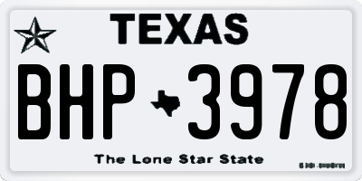 TX license plate BHP3978