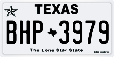 TX license plate BHP3979