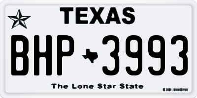 TX license plate BHP3993