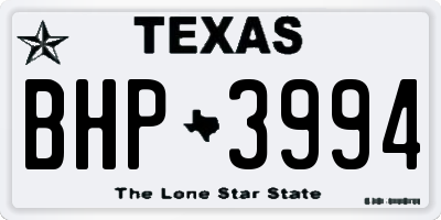 TX license plate BHP3994