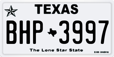 TX license plate BHP3997