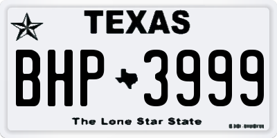 TX license plate BHP3999