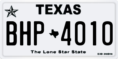 TX license plate BHP4010