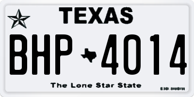 TX license plate BHP4014