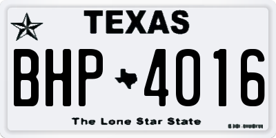 TX license plate BHP4016