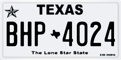 TX license plate BHP4024