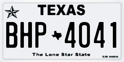 TX license plate BHP4041