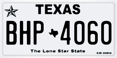 TX license plate BHP4060