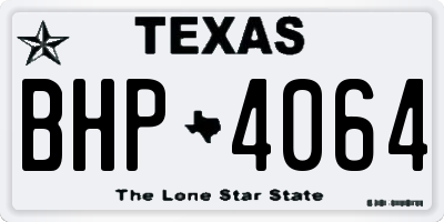 TX license plate BHP4064