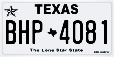 TX license plate BHP4081